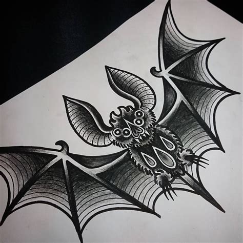 bat tattoo drawing